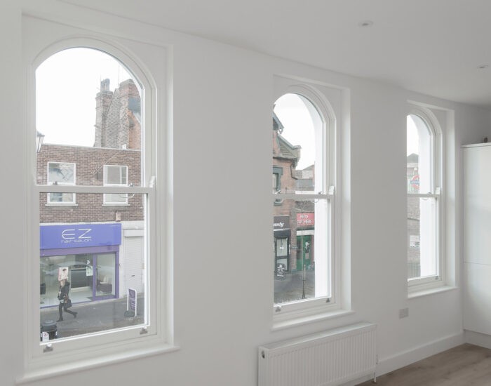 E18 – George Lane – 9 Flats – Bespoke Casement, Sash Windows and Entrance door
